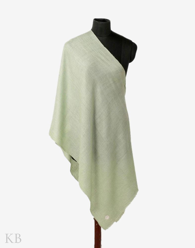 GI Certified Green Solid Cashmere Pashmina Stole - Kashmir Box