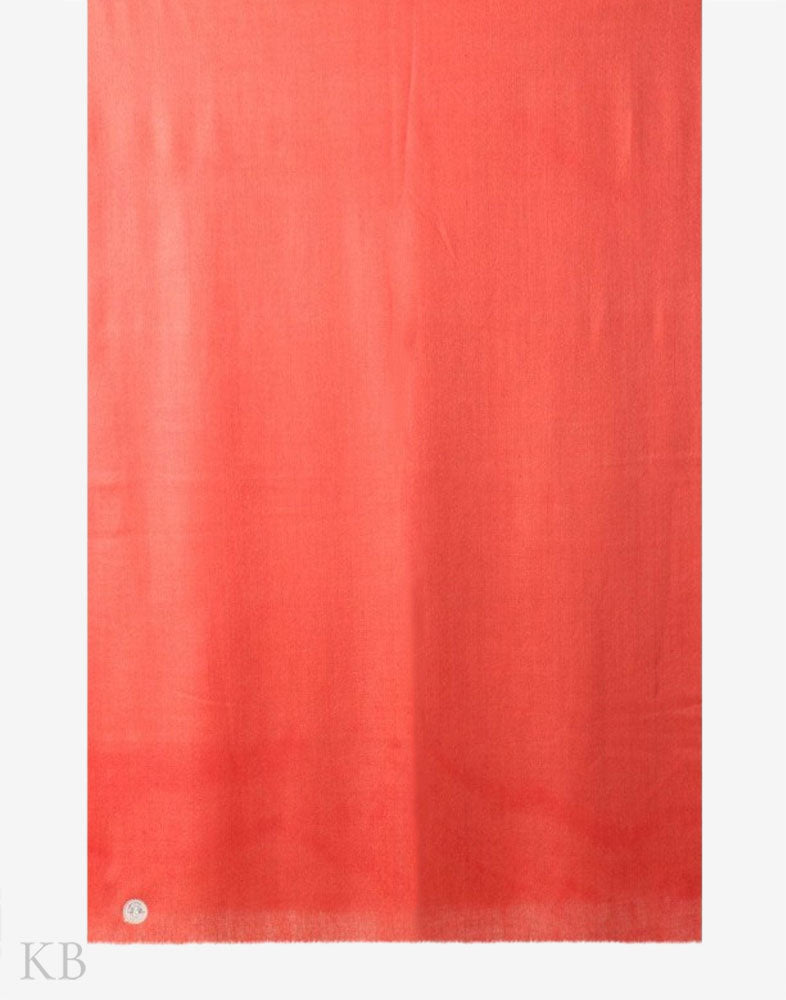 GI Certified Strawberry Pink Solid Cashmere Pashmina Stole - Kashmir Box