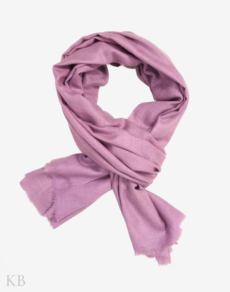 GI Certified Lavender Solid Cashmere Pashmina Stole - Kashmir Box