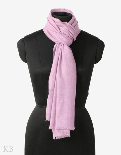 GI Certified Lavender Solid Cashmere Pashmina Stole - Kashmir Box