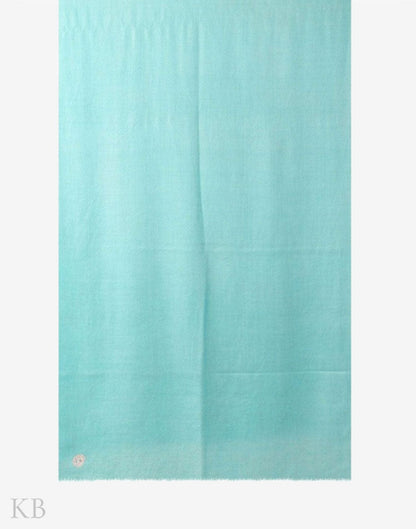 GI Certified Arctic Blue Solid Cashmere Pashmina Stole - Kashmir Box