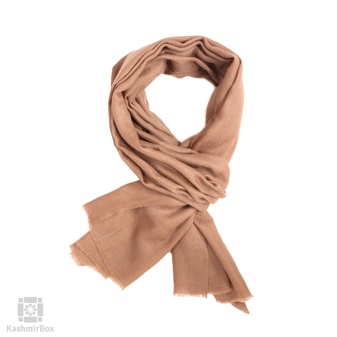 Earthy Tan Solid Cashmere Pashmina Stole - Kashmir Box