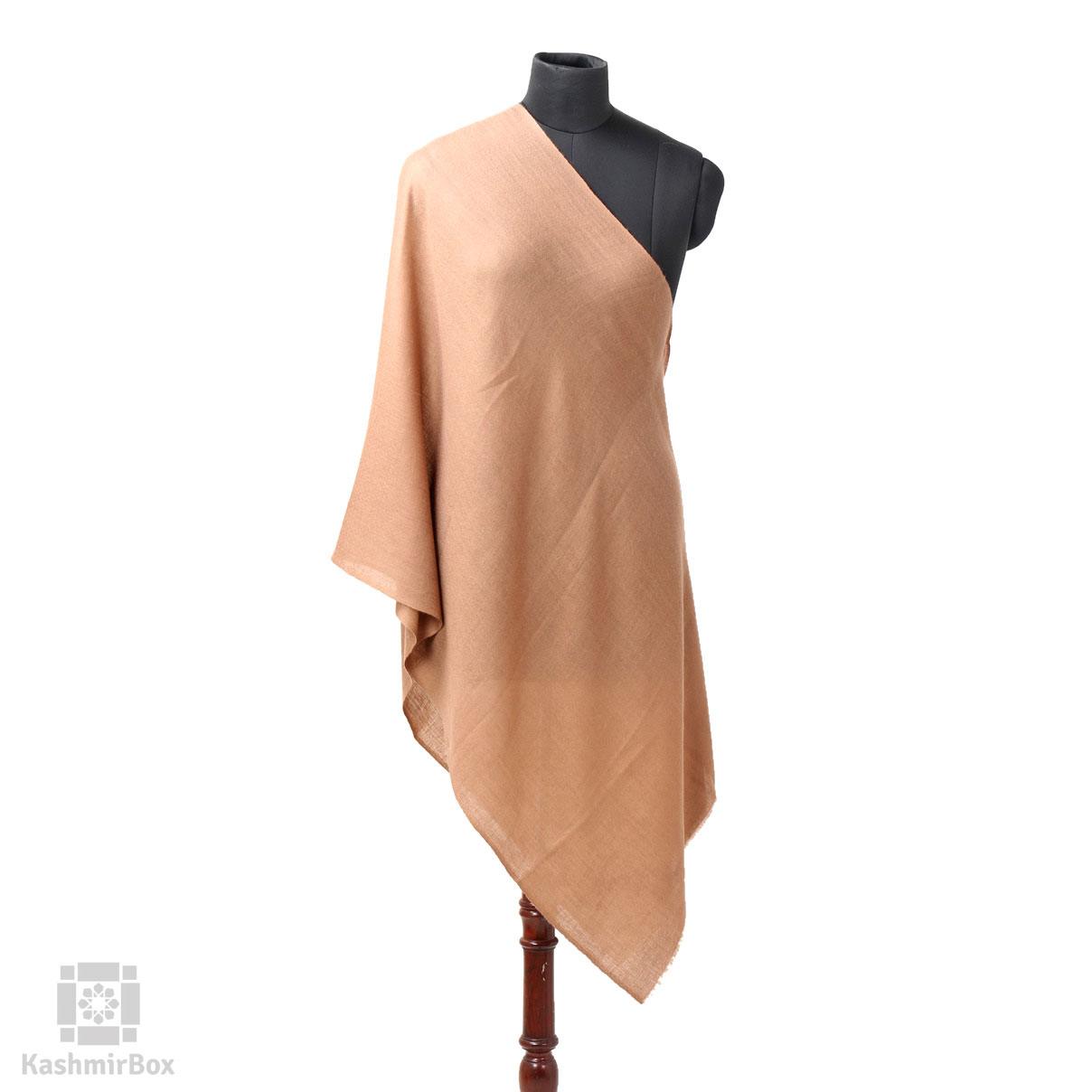 Earthy Tan Solid Cashmere Pashmina Stole - Kashmir Box