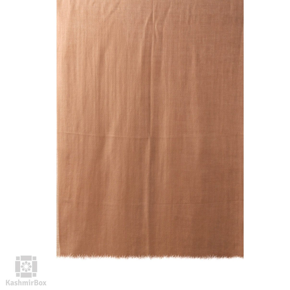 Earthy Tan Solid Cashmere Pashmina Stole - Kashmir Box