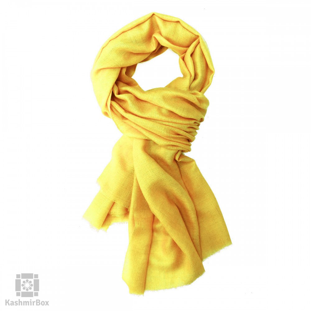 Lemon Yellow Woolen Shawl - Kashmir Box