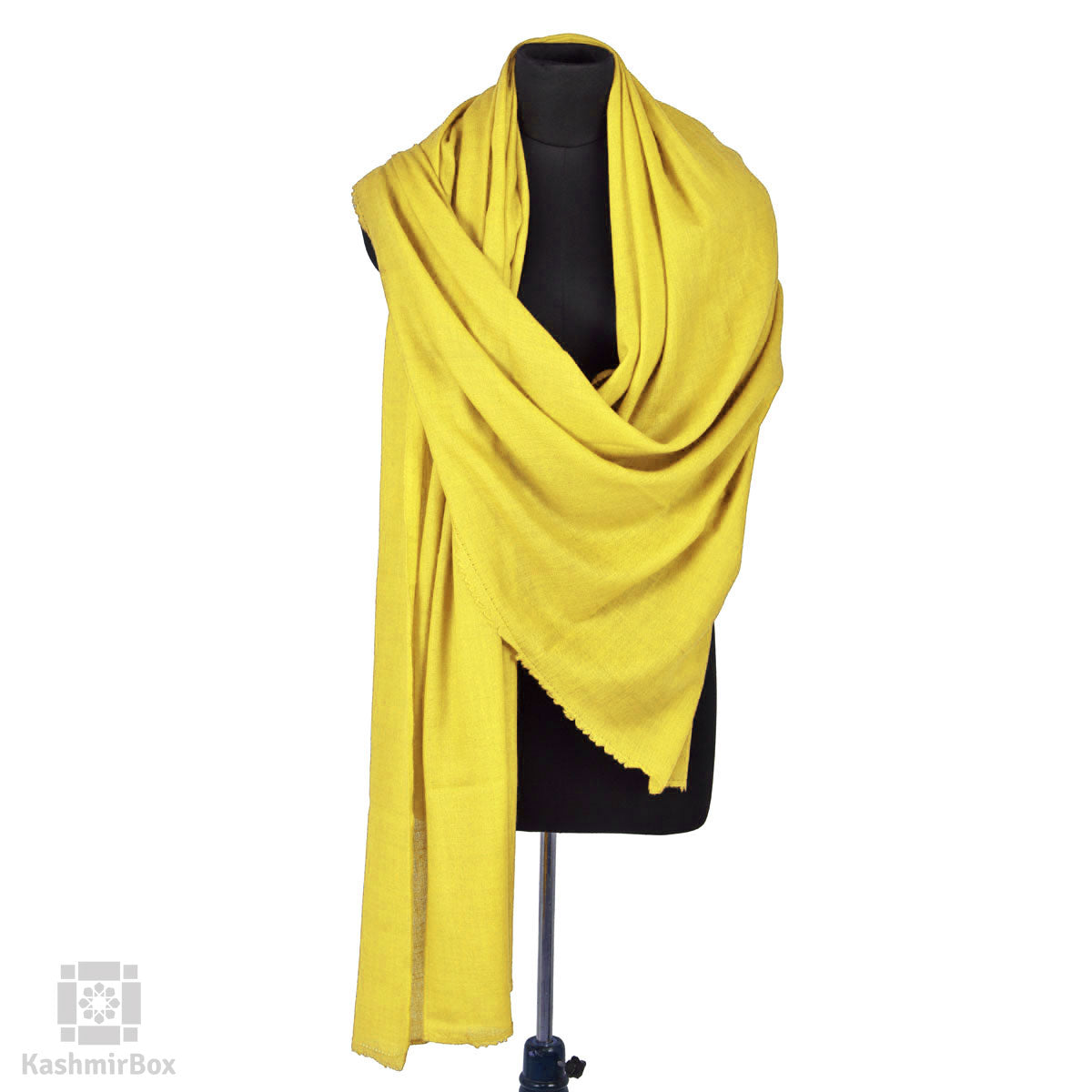 Lemon Yellow Woolen Shawl - Kashmir Box