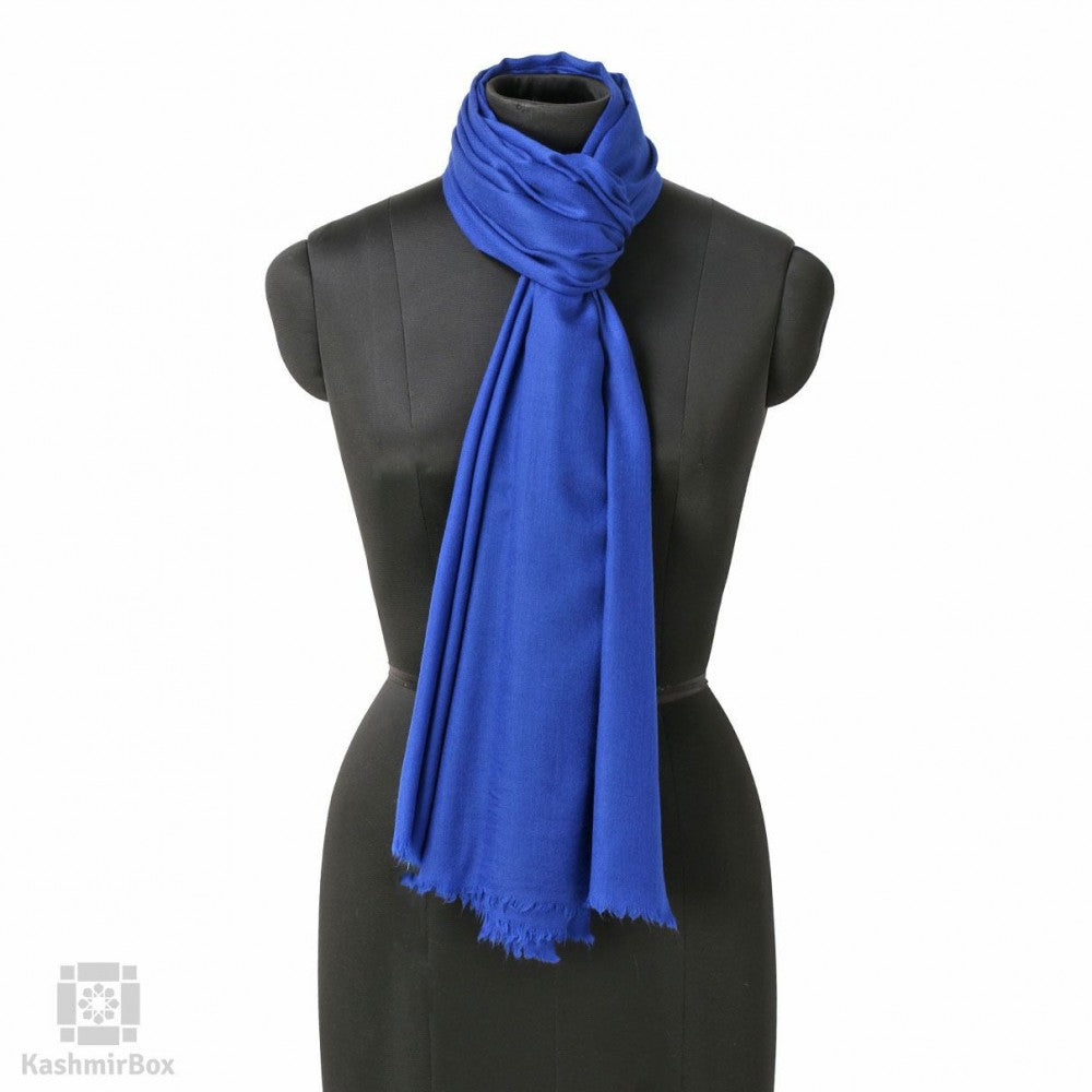 Admiral Blue Basic Woolen Shawl - Kashmir Box