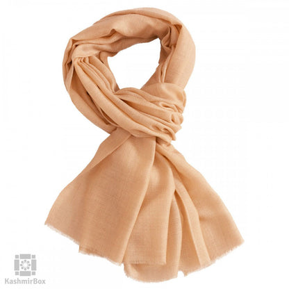 Beige Square Woolen Scarf - Kashmir Box