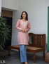 Nigeen Kashmiri Aari Dusky Pink Kurti - Kashmir Box