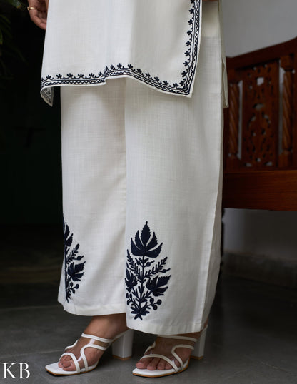 Nigeen Kashmiri Aari Off-white Co-ord Set