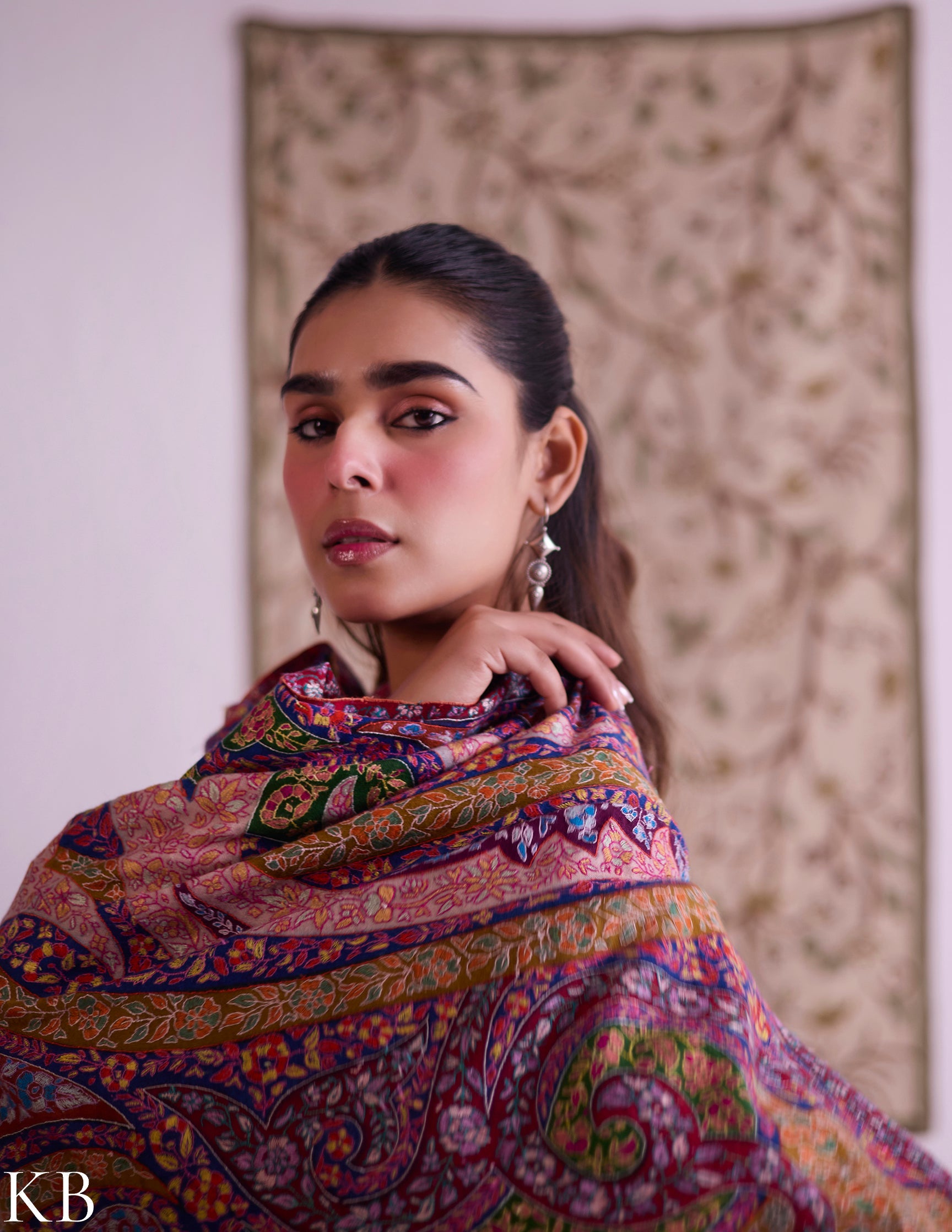 Kashmiri Handwoven Pashmina Jamawar Sozni Shawl – Multicoloured Paisley | Handwoven Heritage