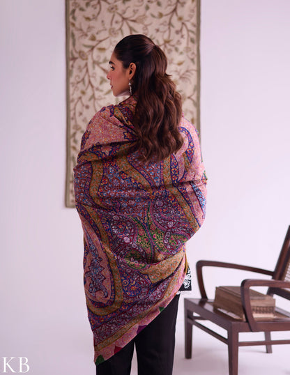Kashmiri Handwoven Pashmina Jamawar Sozni Shawl – Multicoloured Paisley | Handwoven Heritage