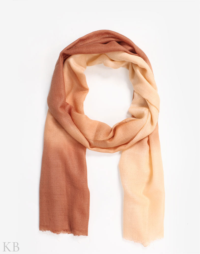 Shades Of Brown Dip Dye Cashmere Pashmina Scarf - Kashmir Box