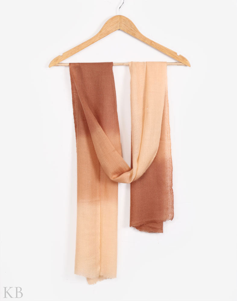 Shades Of Brown Dip Dye Cashmere Pashmina Scarf - Kashmir Box