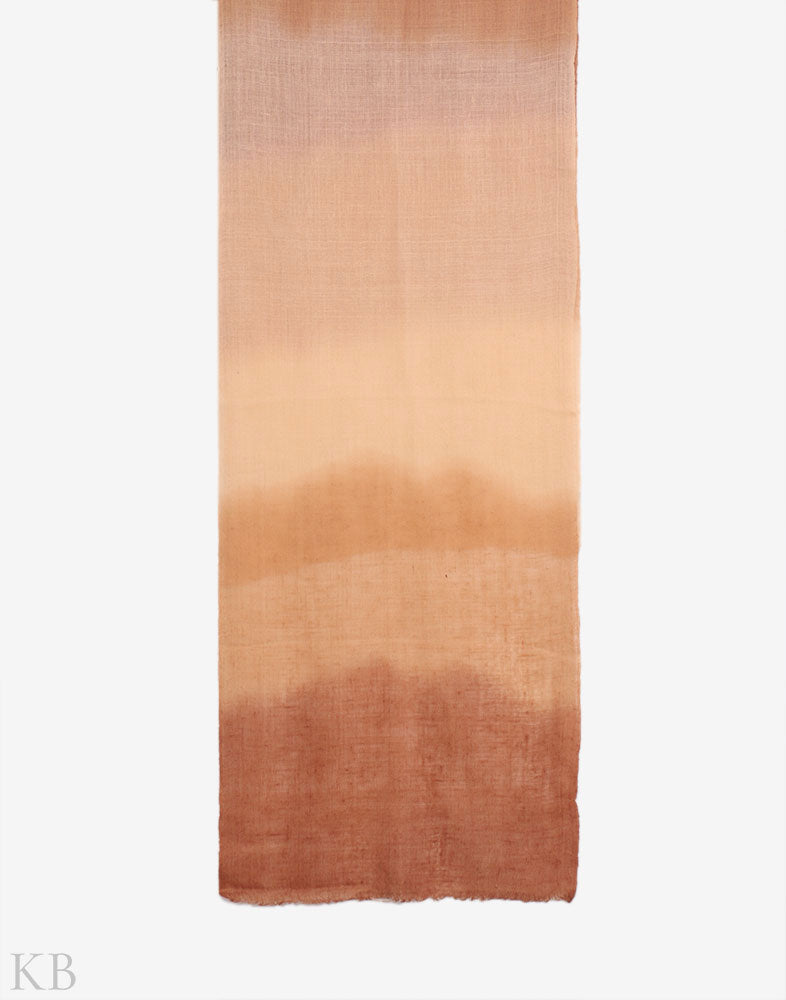 Shades Of Brown Dip Dye Cashmere Pashmina Scarf - Kashmir Box