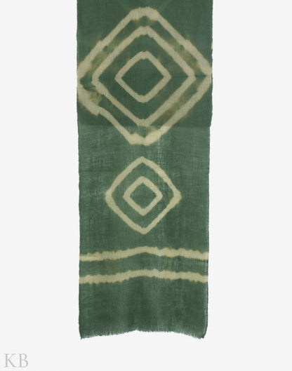 Green Dip Dye Patterned Cashmere Pashmina Scarf - Kashmir Box