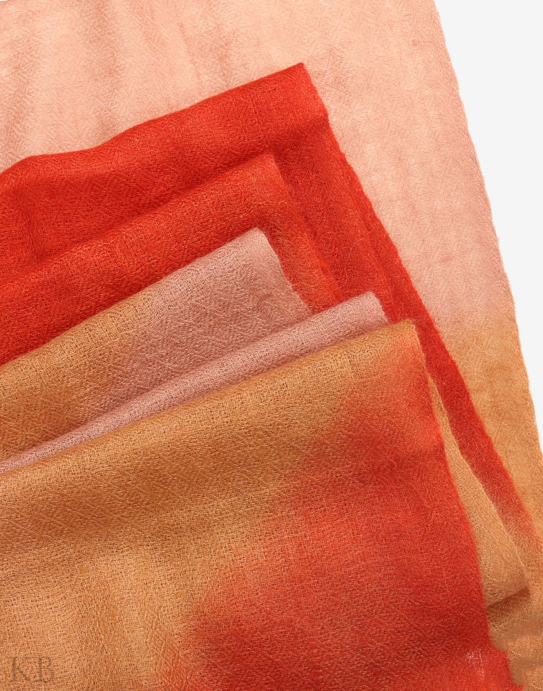 Rusty Brown Dip Dye Cashmere Pashmina Scarf - Kashmir Box