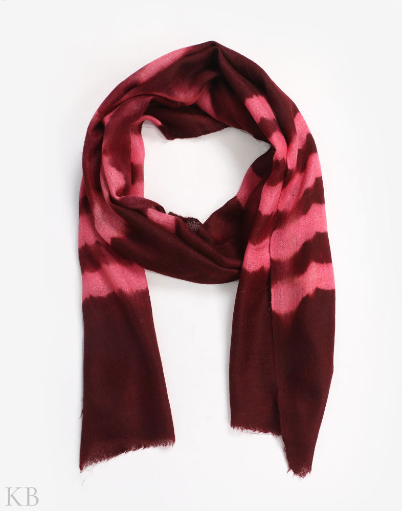 Red And Pink Dip Dye Cashmere Pashmina Scarf - Kashmir Box