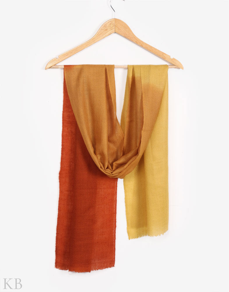 Rust And Brown Dip Dye Cashmere Pashmina Scarf - Kashmir Box