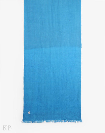 GI Certified Blue Solid Cashmere Pashmina Stole - Kashmir Box