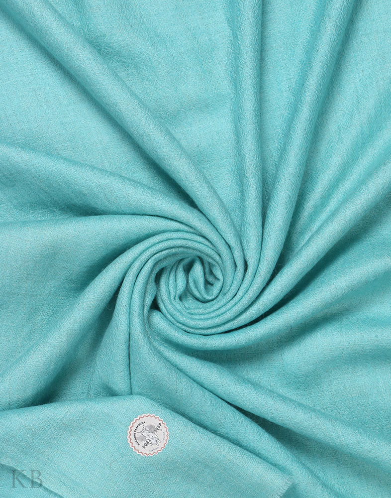 GI Certified Seafoam Solid Cashmere Pashmina Stole - Kashmir Box