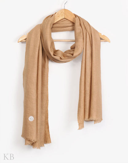 GI Certified Tanned Solid Cashmere Pashmina Stole - Kashmir Box