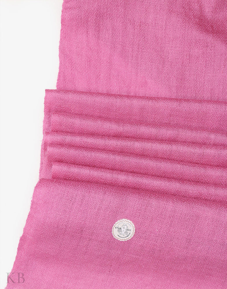 GI Certified Pink Solid Cashmere Pashmina Stole - Kashmir Box