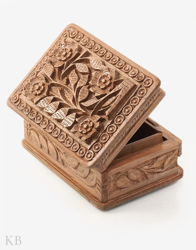 Spring Bloom Walnut Wood Box - Kashmir Box