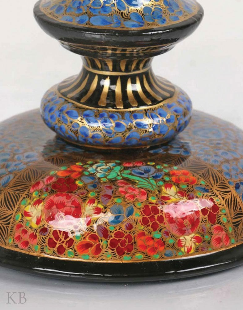 Blue Hazara Paper Mache Low Table - Kashmir Box