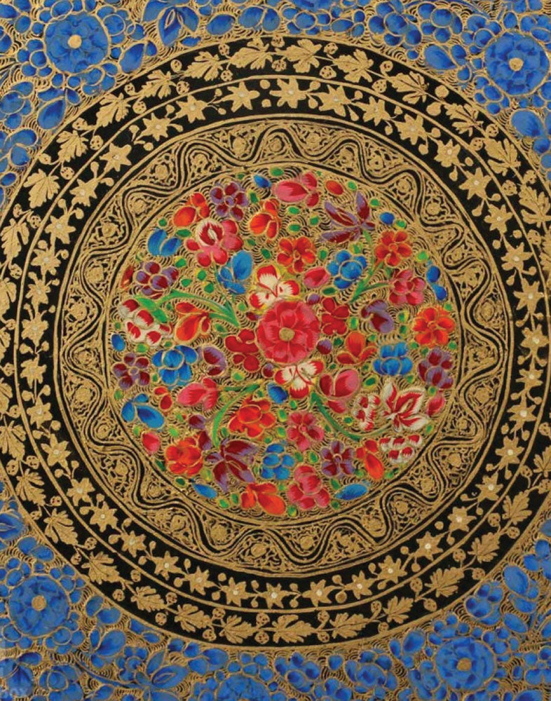 Blue Hazara Paper Mache Low Table - Kashmir Box