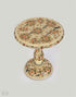 Cream Floral Paper Mache Table - Kashmir Box