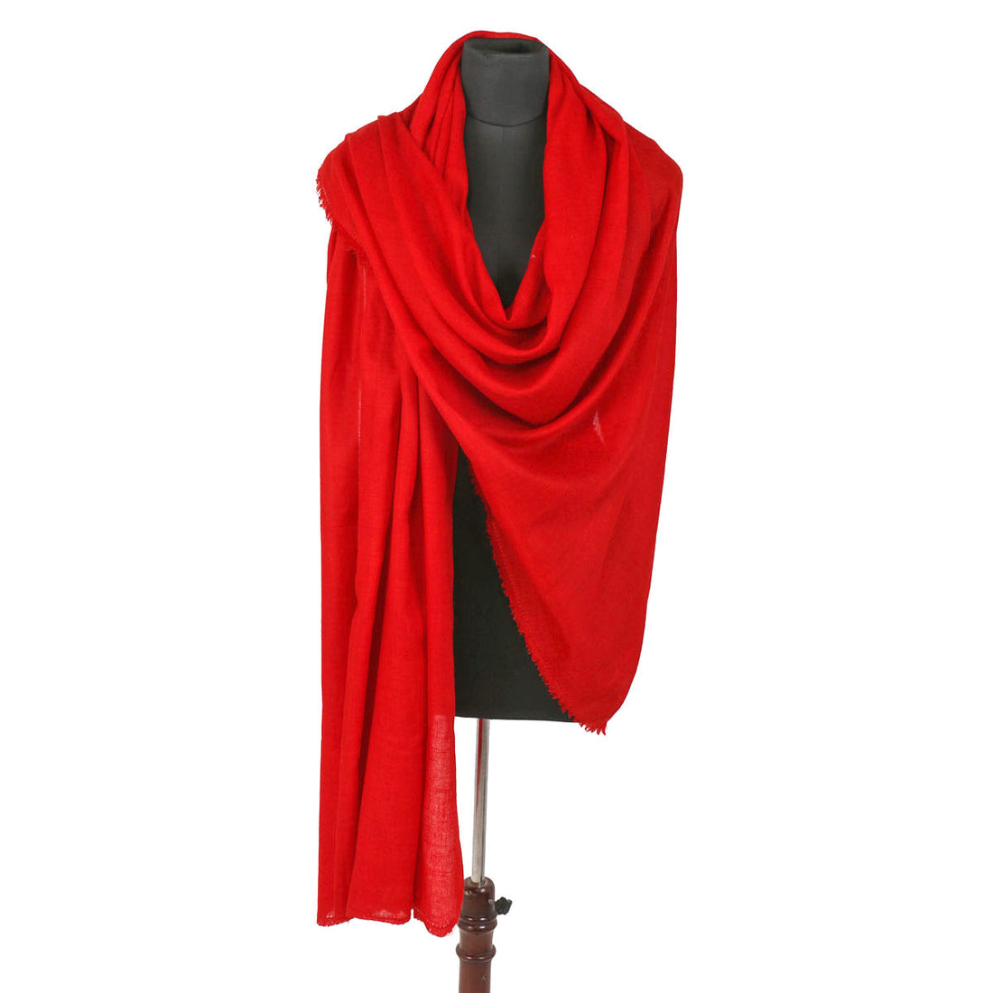 Blaze Red Solid Cashmere Pashmina Shawl - Kashmir Box