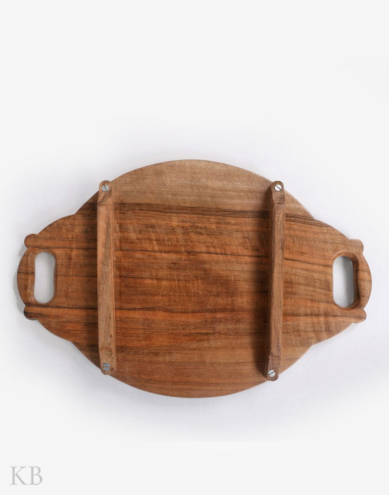 Walnut Wood Chinar Carved Tray - Kashmir Box