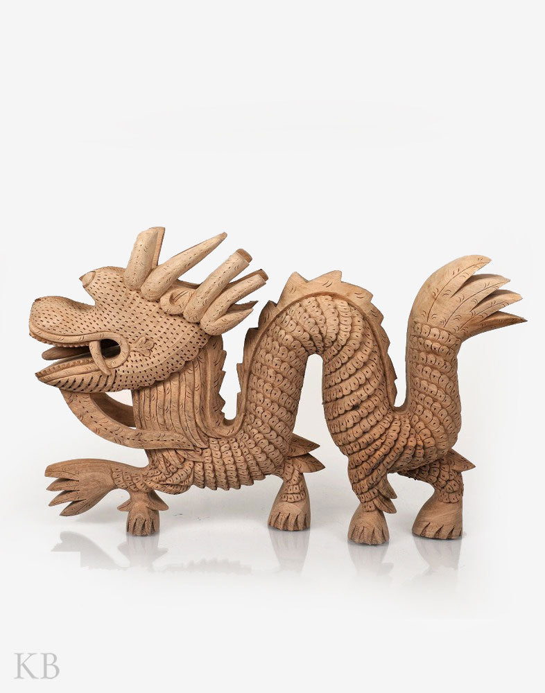 Walnut Wood Hand Carved Dragon - Kashmir Box