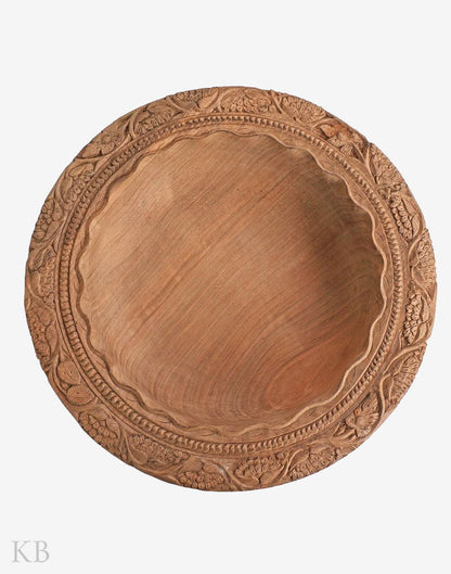 Walnut Wood Carved Paisley Bowl - Kashmir Box