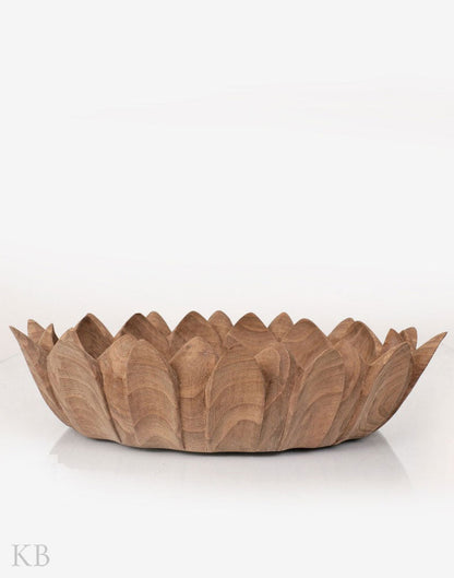 Walnut Wood Leaved Handmade Bowl - Kashmir Box