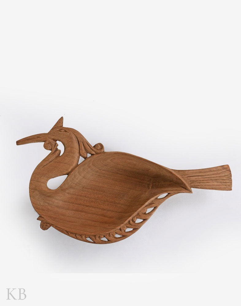 Walnut Wood Handmade Bird Bowl - Kashmir Box