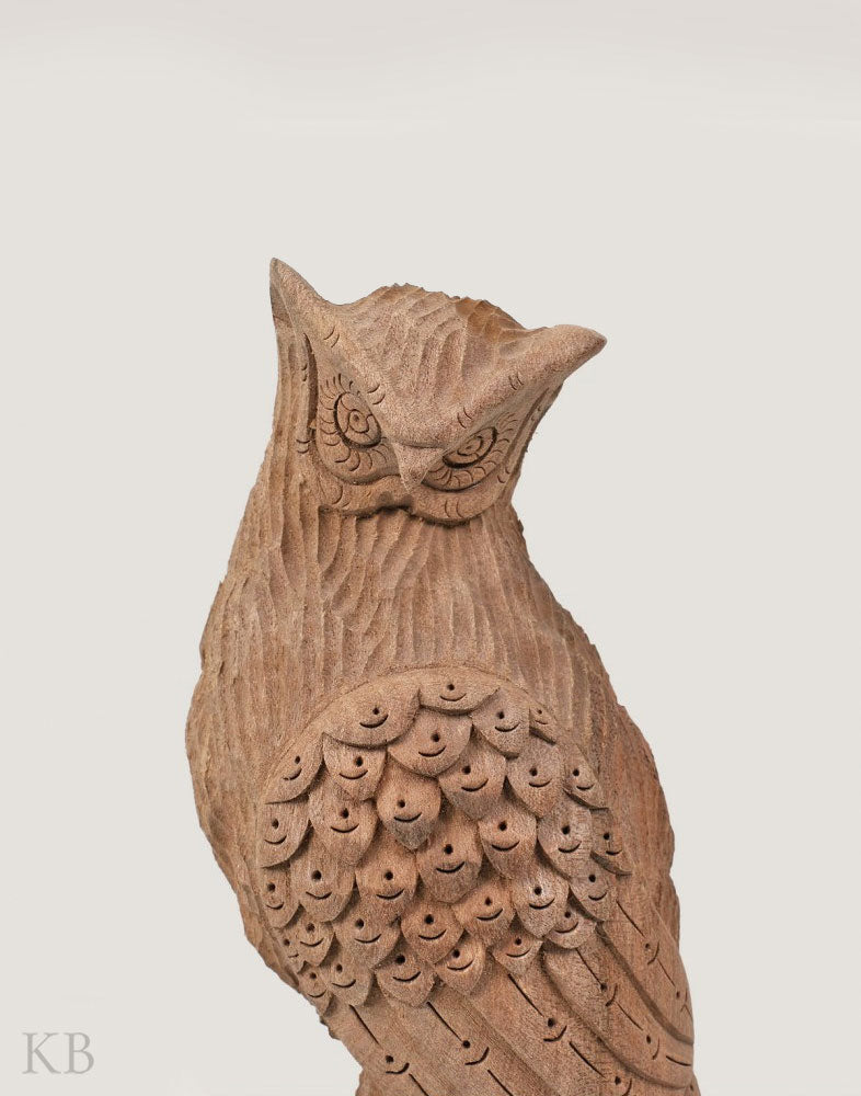 Walnut Wood Small Decorative Owl - Kashmir Box