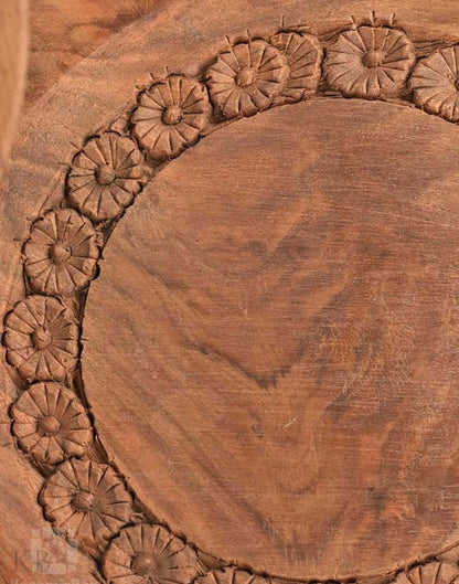 Walnut Wood Carved Tree of Life Cake Stand - Kashmir Box