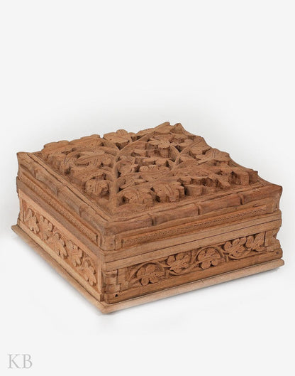 Walnut Wood Grapevine Carved Box - Kashmir Box