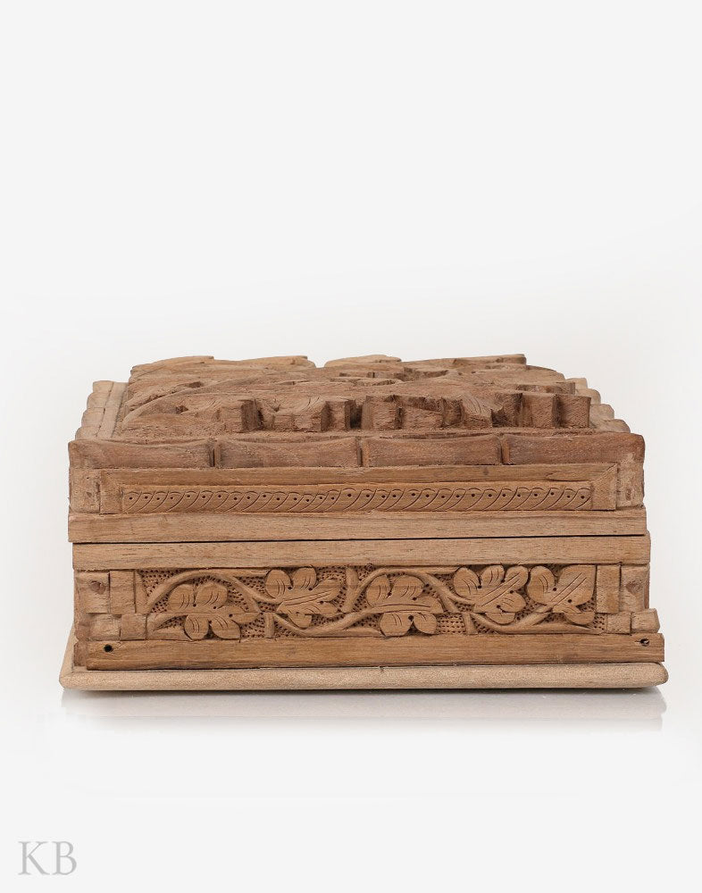 Walnut Wood Grapevine Carved Box - Kashmir Box