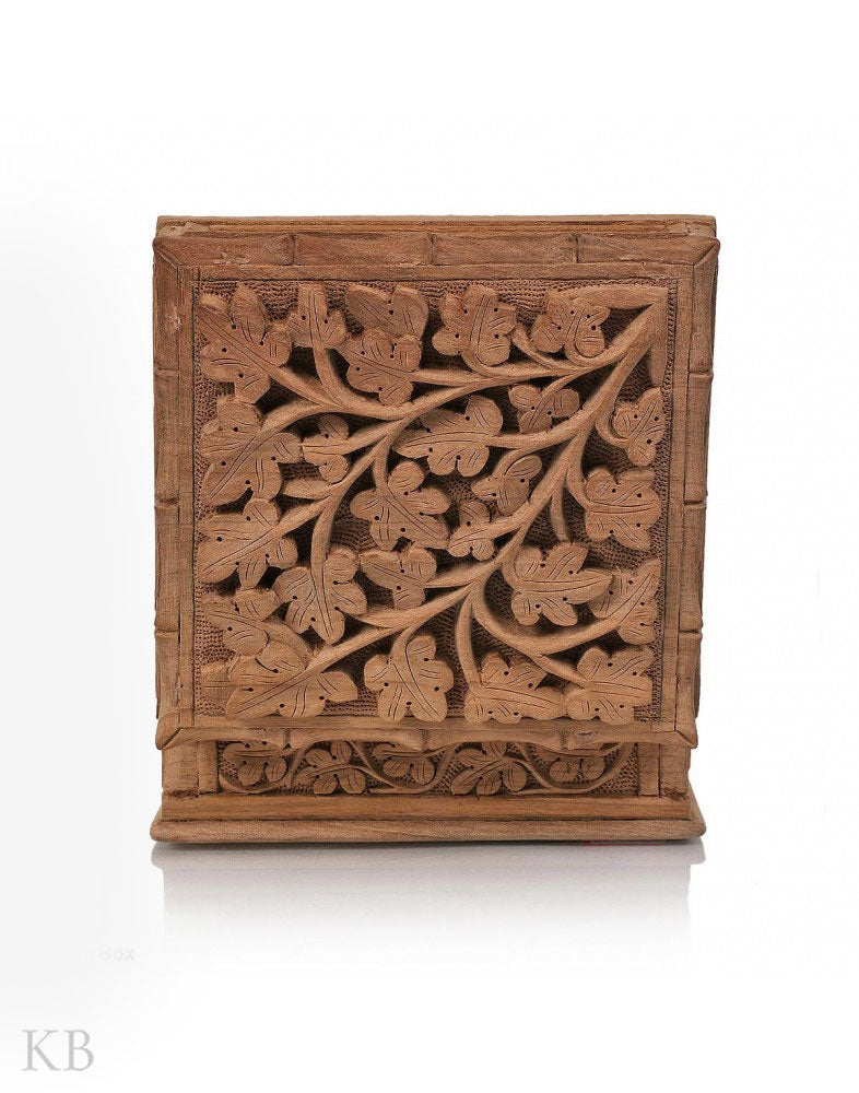 Walnut Wood Grapevine Carved Box - Kashmir Box