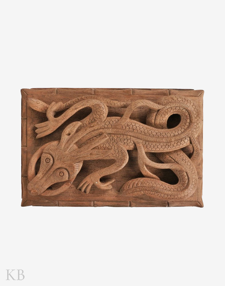 Walnut Wood Handcrafted Dragon Box - Kashmir Box