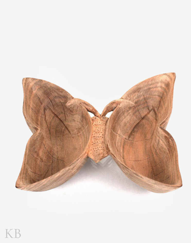 Walnut Wood Handmade Butterfly Bowl - Kashmir Box