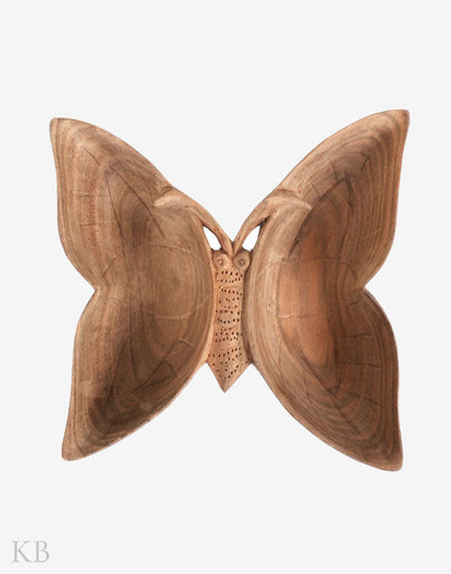 Walnut Wood Handmade Butterfly Bowl - Kashmir Box