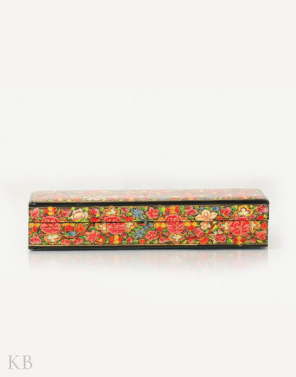 Pink Efflorescence Paper Machie Pencil Box - Kashmir Box