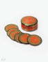 Tiger Orange Flower Paper Mache Coaster Set - Kashmir Box