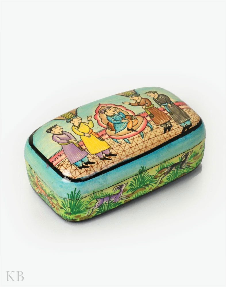 Mughal Court Handmade Paper Mache Box - Kashmir Box