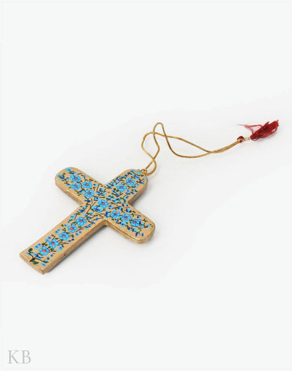 Golden Floral Paper Mache Latin Cross (Set of 4) - Kashmir Box