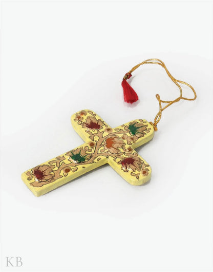 Multicoloured Paper Mache Latin Cross (Set of 4) - Kashmir Box